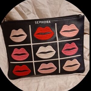 Sephora Black Multi-Color Lip Design Pouch